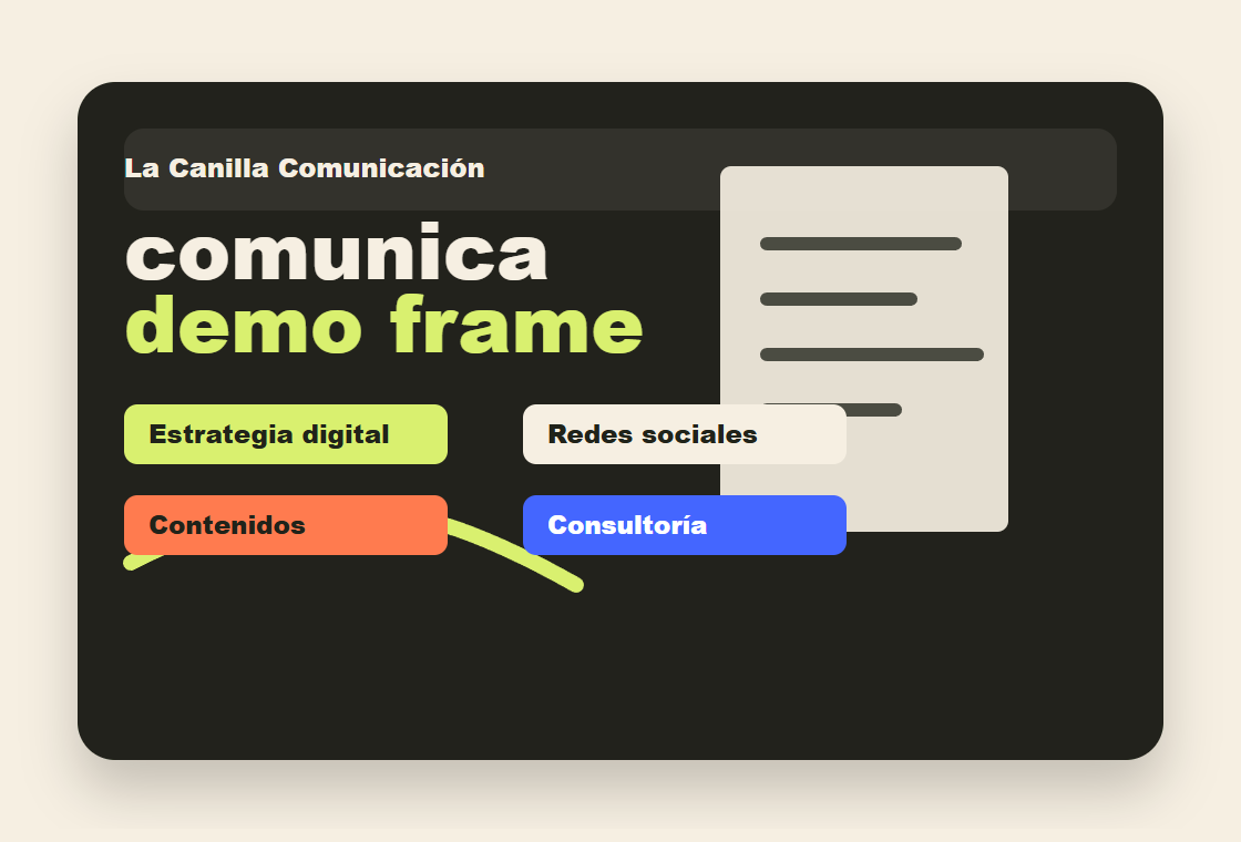 Concepto visual para La Canilla Comunicación