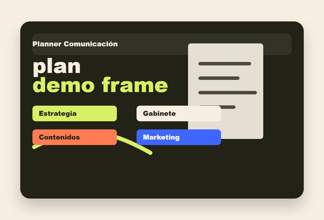 Concepto visual para Planner Comunicación